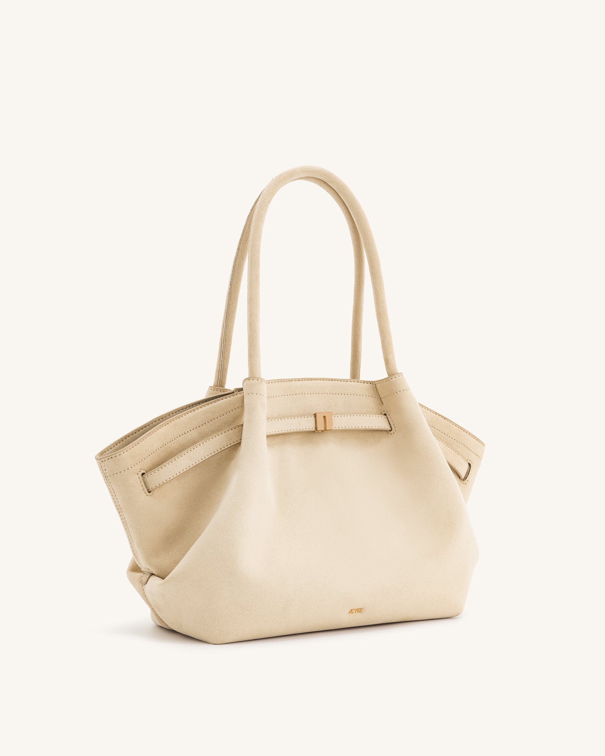 Hana Medium Faux Suede Tote Bag - Off White | JW PEI
