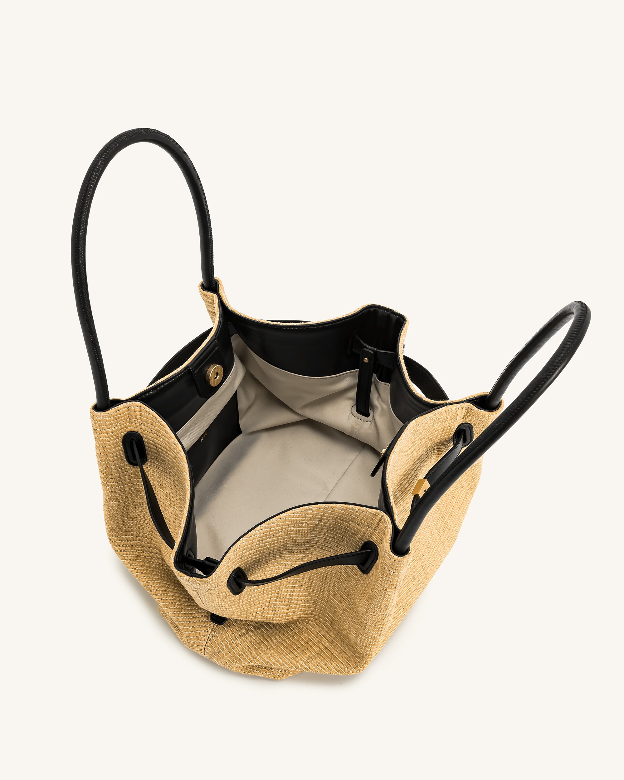 Hana Medium Faux Straw Tote Bag - Brown Straw | JW PEI