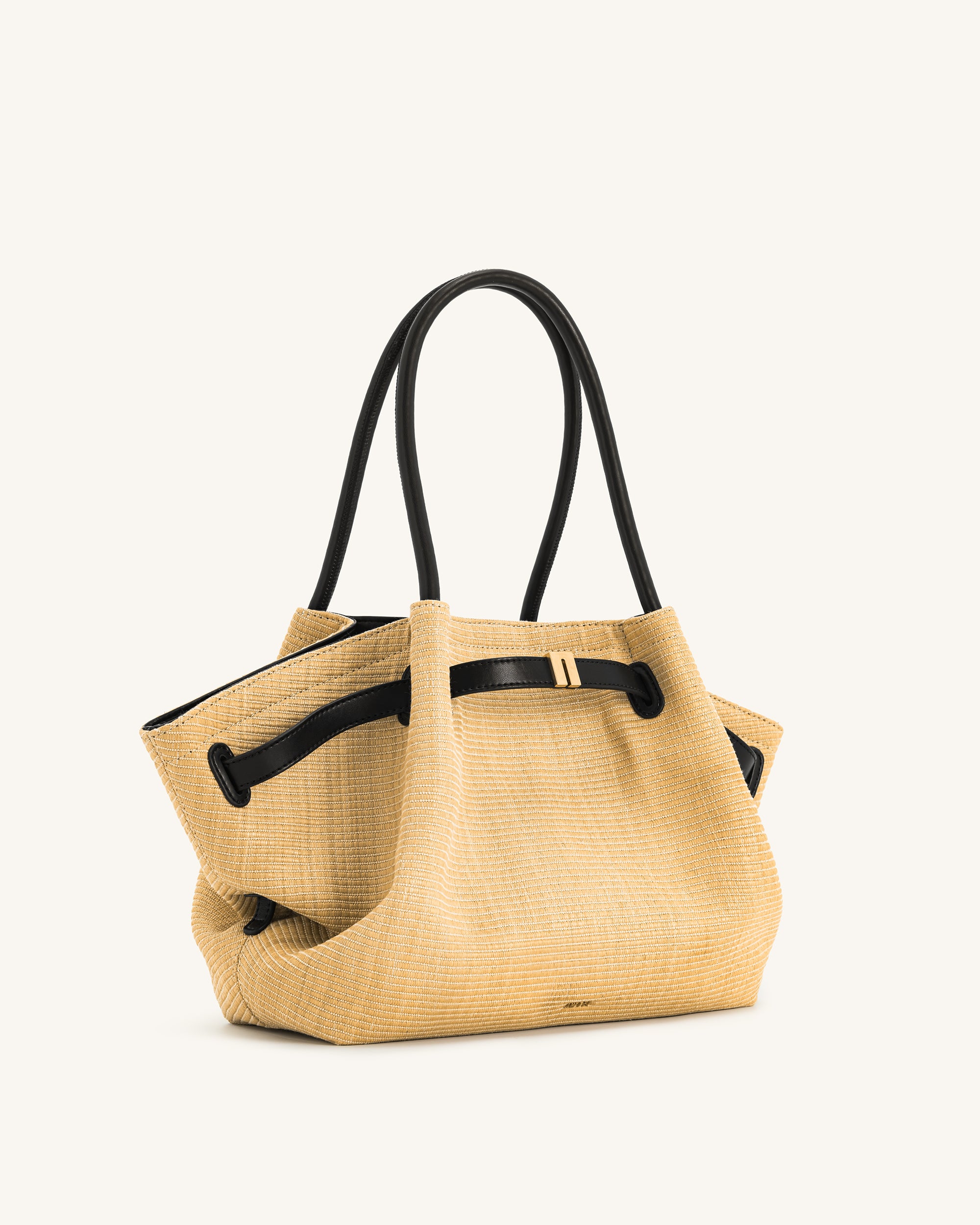 Hana Medium Faux Straw Tote Bag - Brown Straw | JW PEI