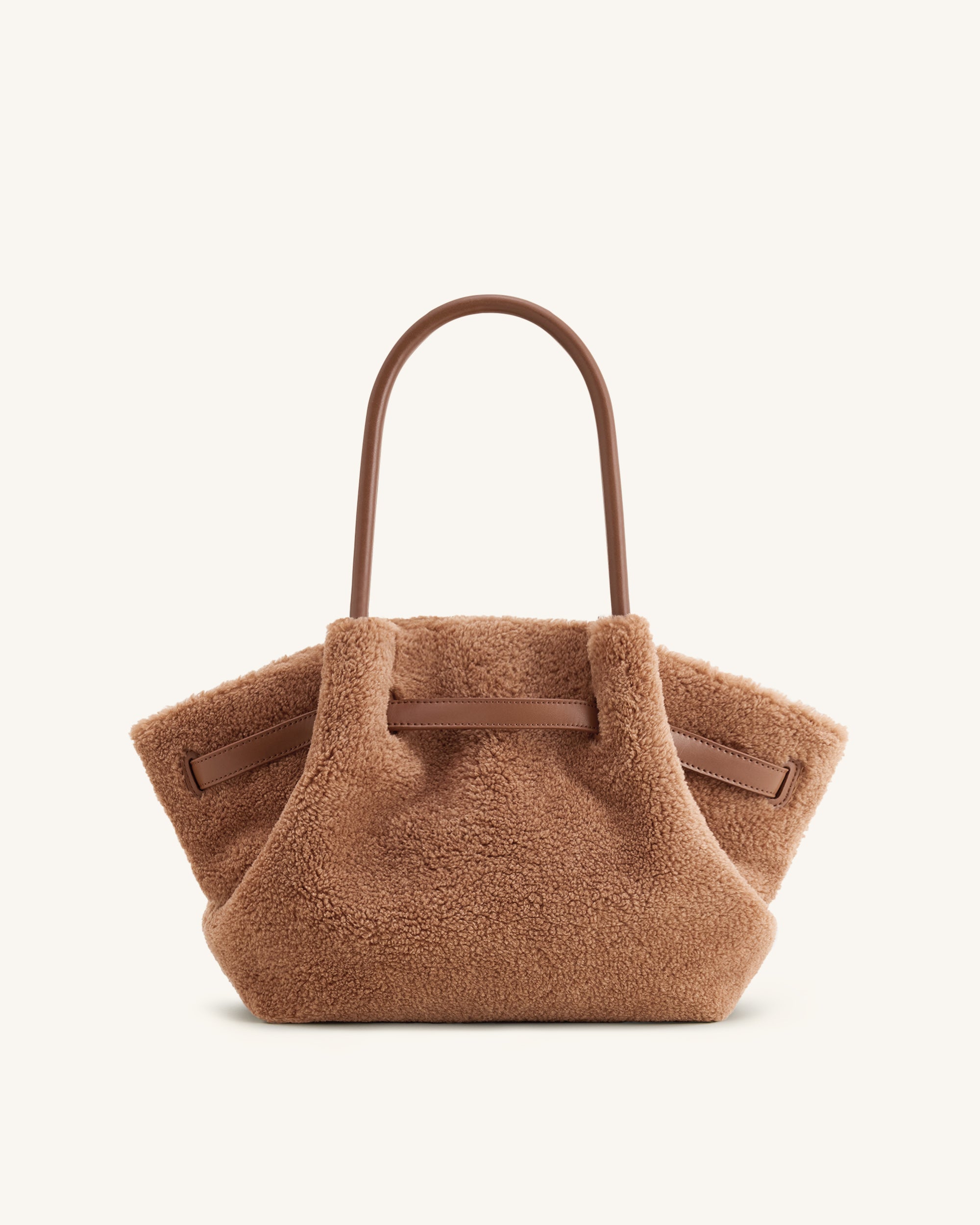 hana☆ Hana Medium Faux Fur Tote Bag - Coffee Brown | JW PEI