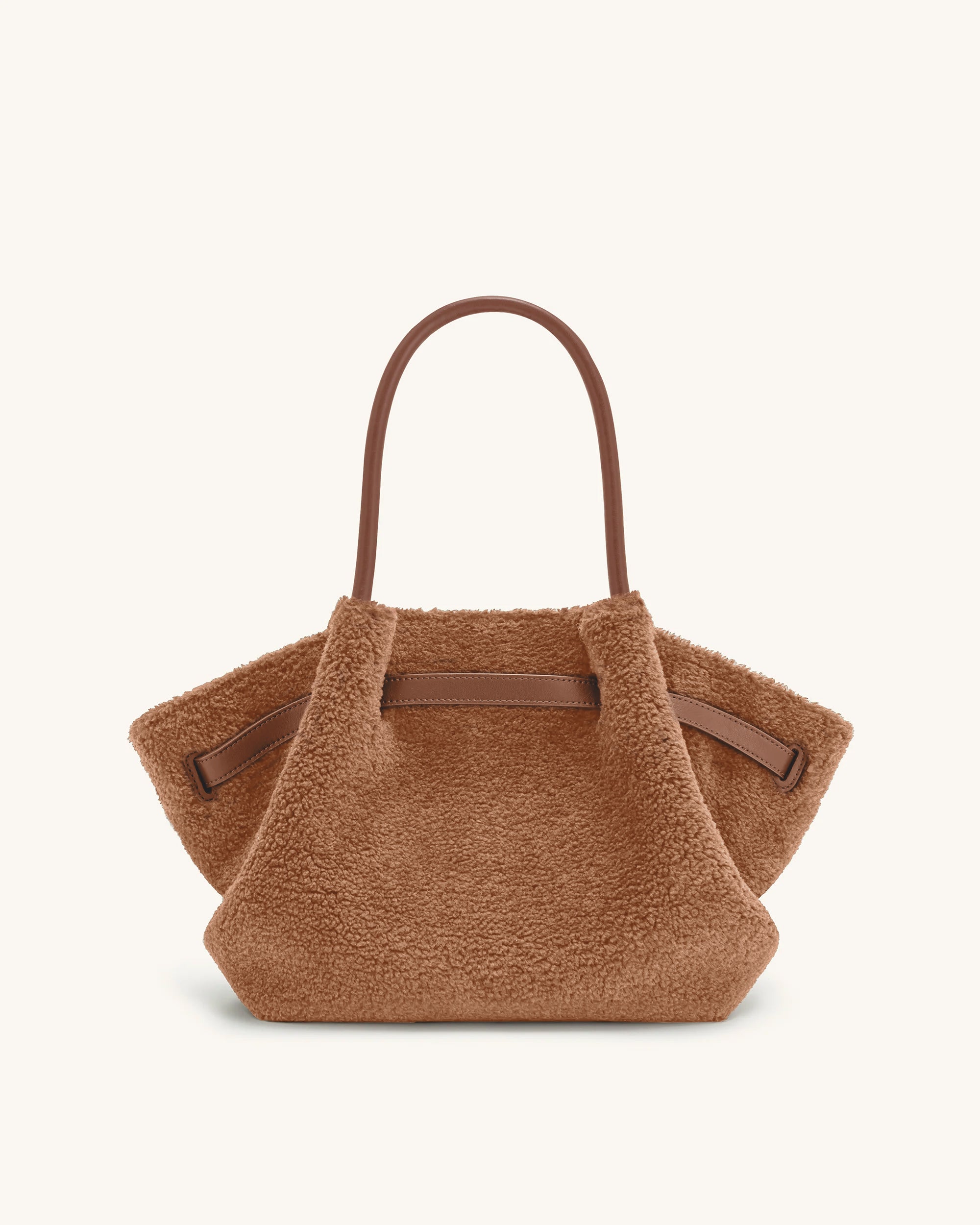 Hana Medium Faux Fur Tote Bag - Coffee Brown | JW PEI