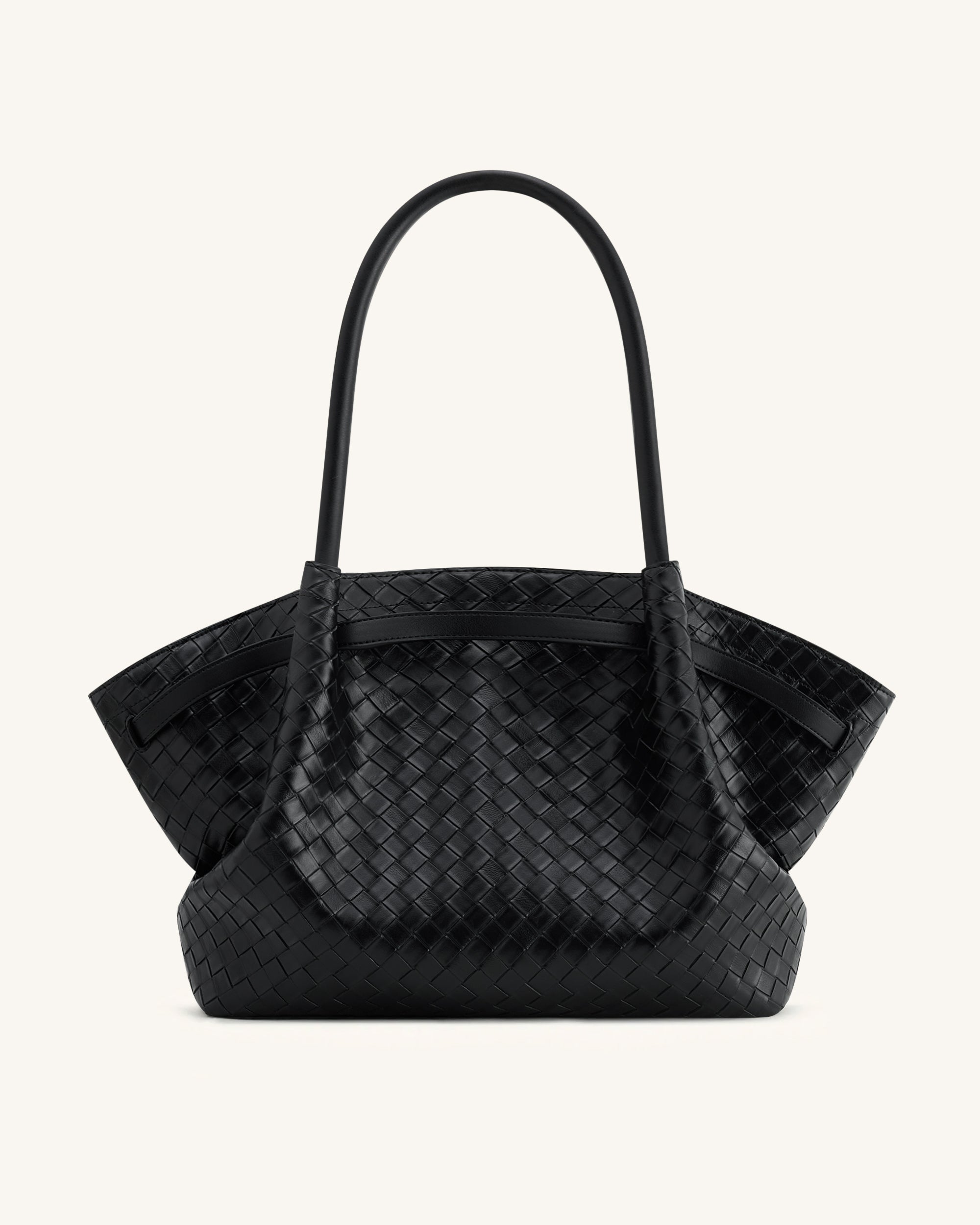 Hana Large Weave Texture Tote Bag - Black | JW PEI