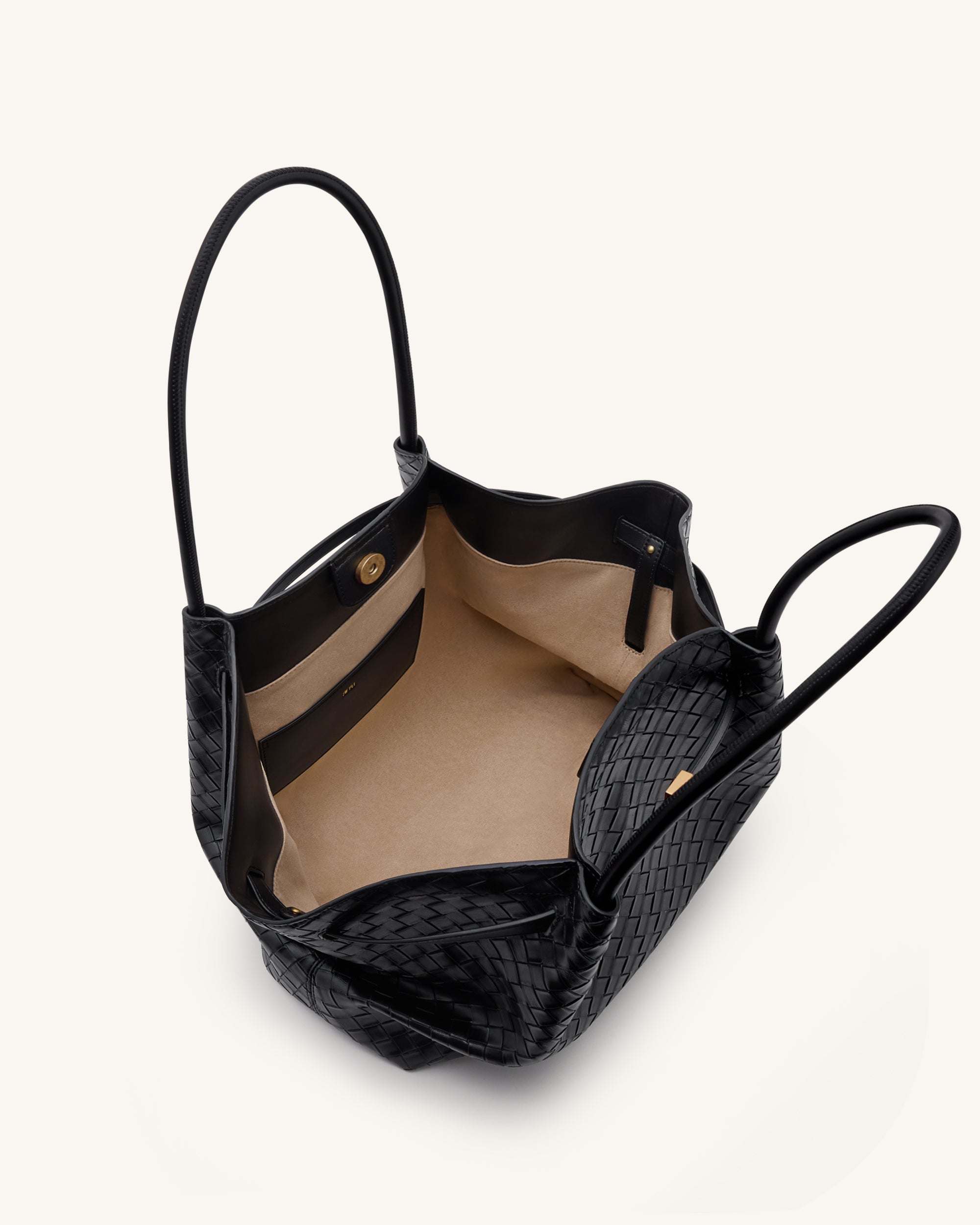 Hana Large Weave Texture Tote Bag - Black | JW PEI