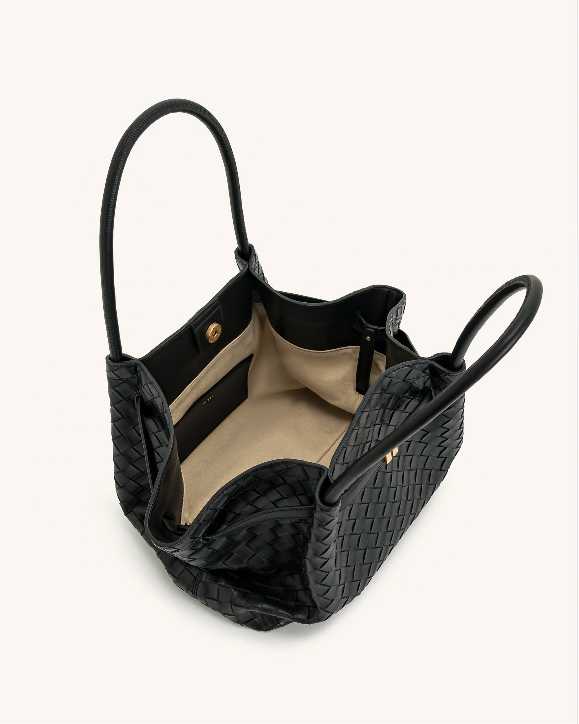 Hana Large Weave Texture Tote Bag - Black | JW PEI