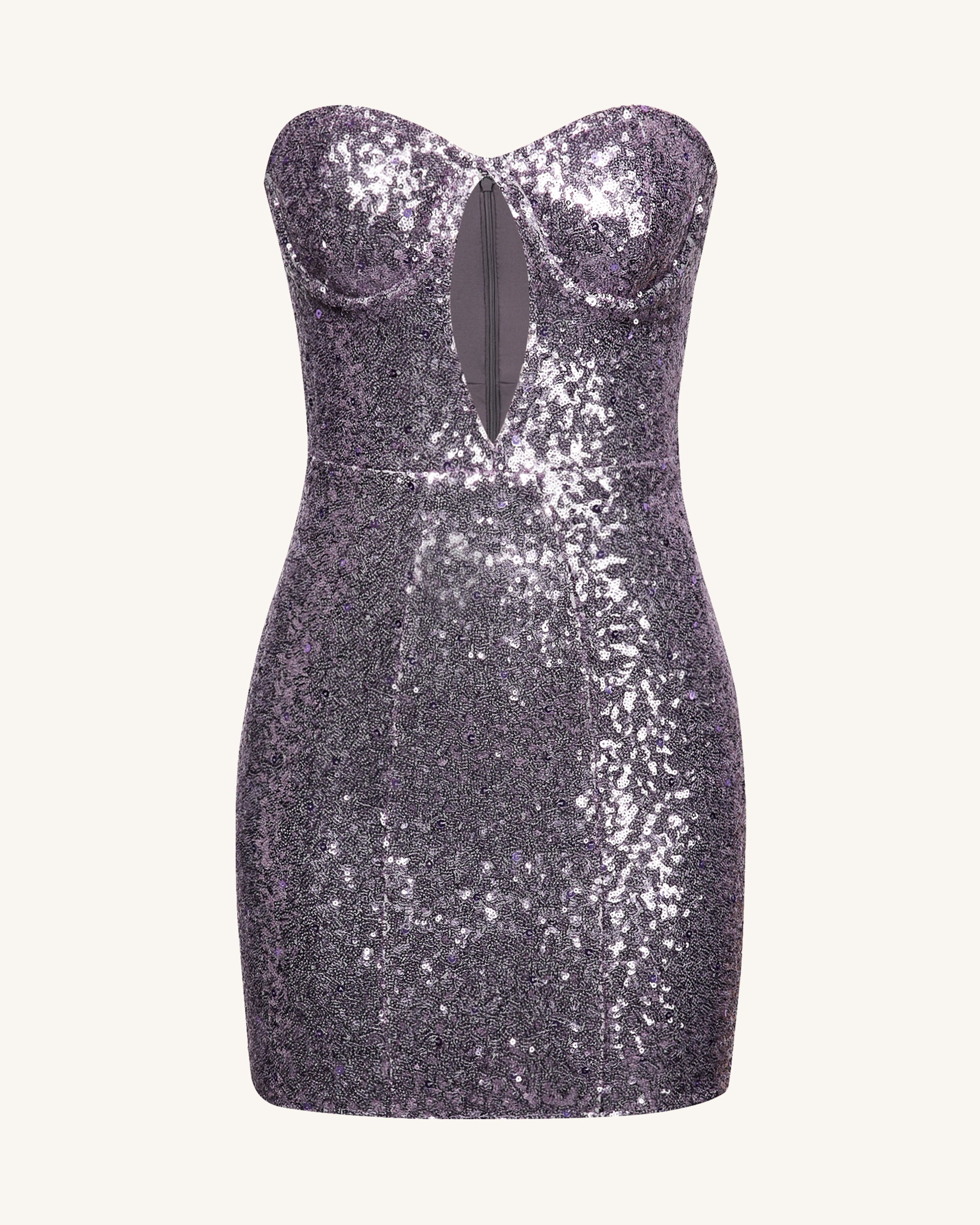 Brynlee Purple Sequinned Strapless Mini Dress - Purple 2 | US Brynlee Purple Sequinned Strapless Mini Dress - Purple 2 | US