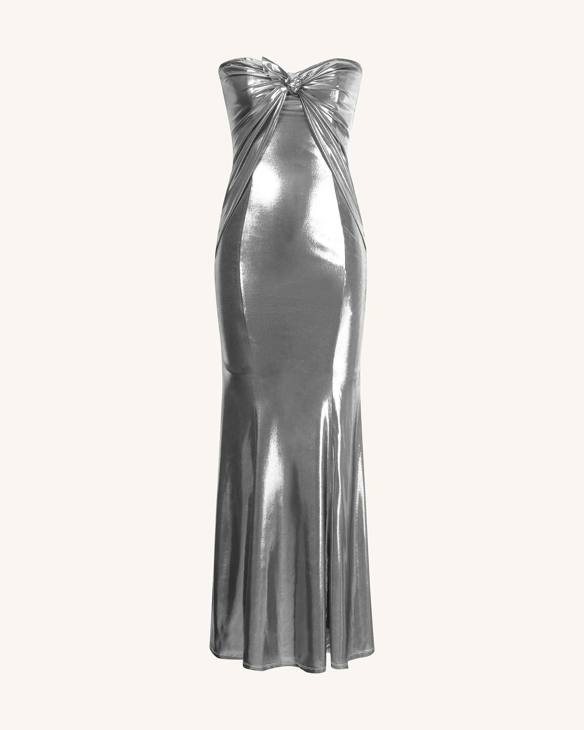 Olivia Silver Maxi Tube Dress - Silver | JW PEI Olivia Silver Maxi Tube Dress - Silver | JW PEI
