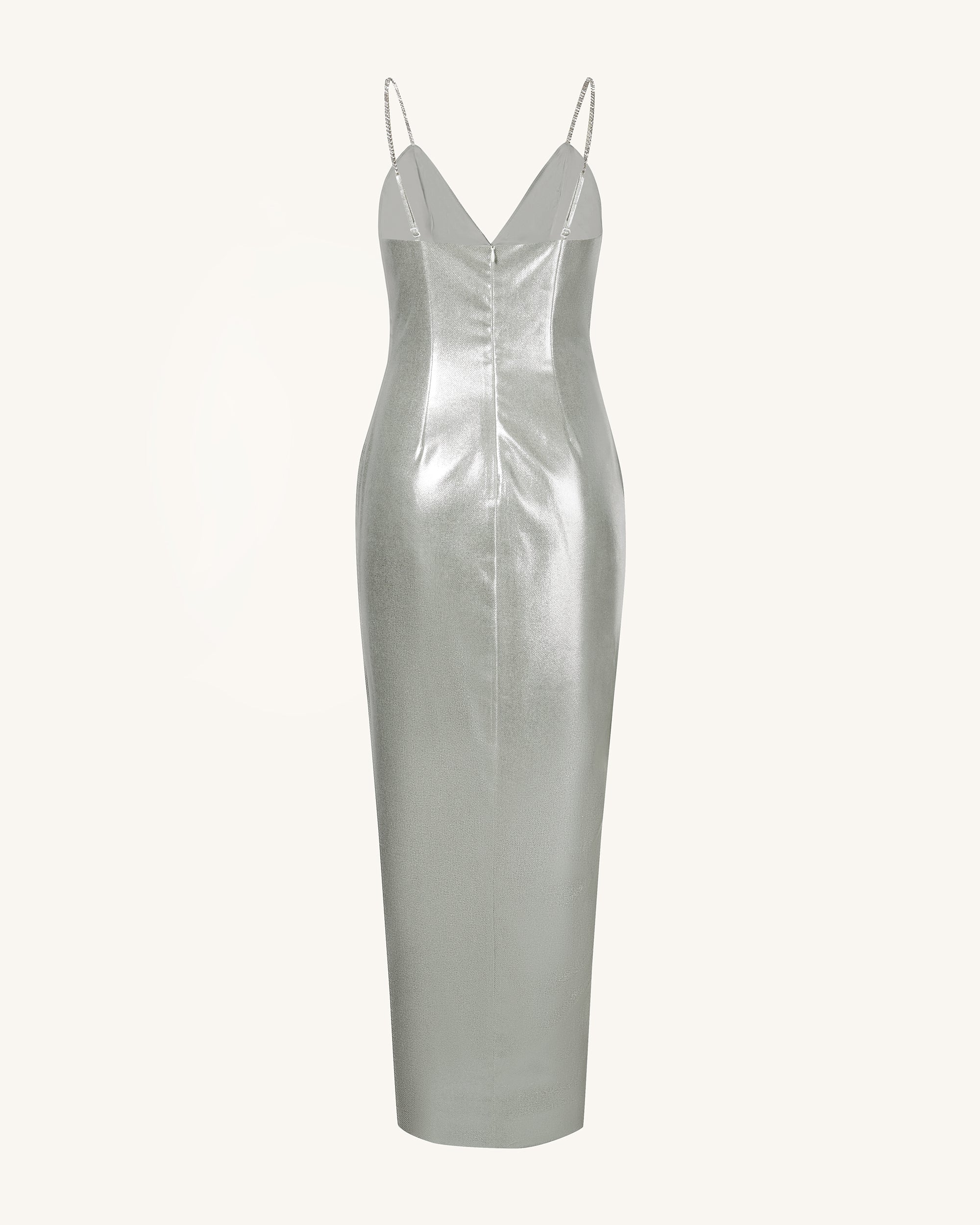 white and silver dress Bella Bloom Boutique this sophisticated long maxi prom dress will be your lovely partner THE GREAT ESCAPE METALLIC SILVER