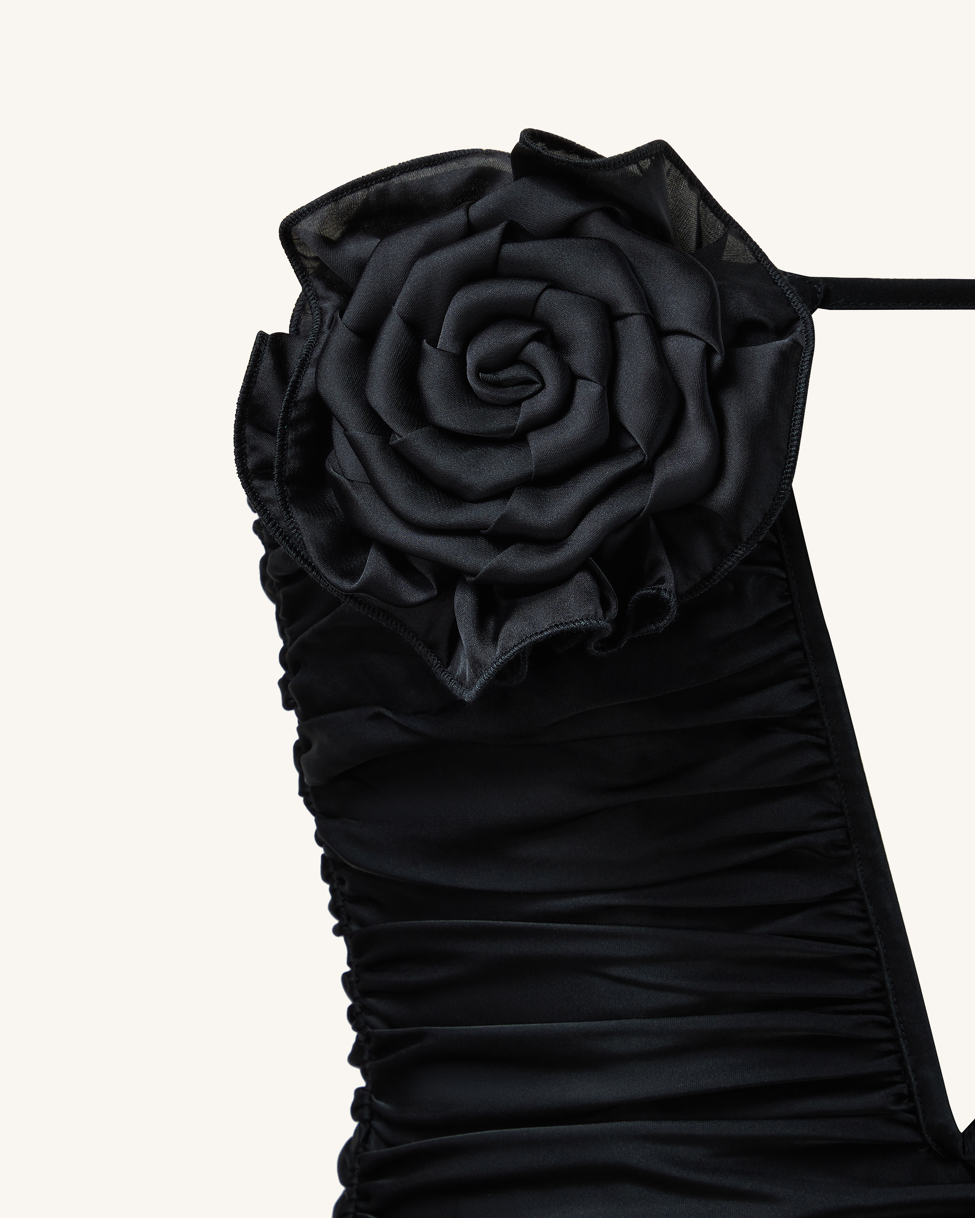Bailee Black Floral Applique And Ruched Tube Mini Dress - Black 8 | US Bailee Black Floral Applique And Ruched Tube Mini Dress - Black 8 | US