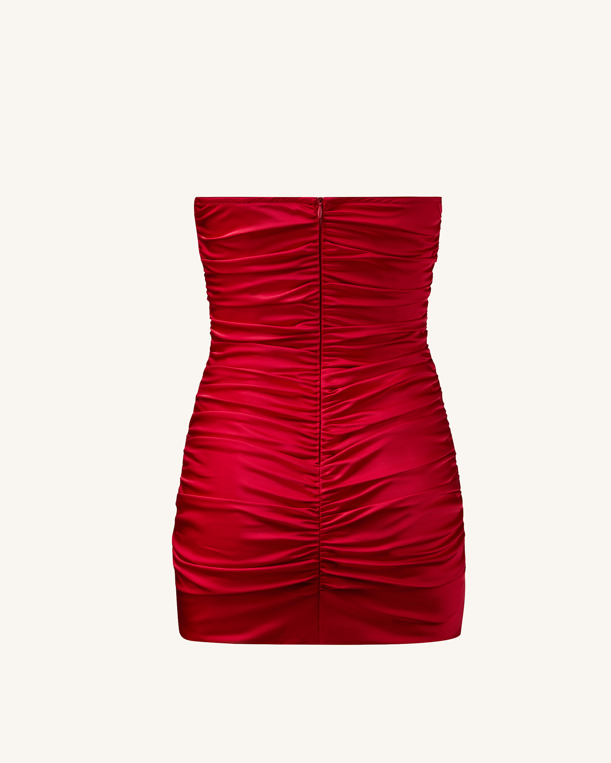Bailee Red Floral Applique and Ruched Tube Mini Dress - Red 4 | US Bailee Red Floral Applique and Ruched Tube Mini Dress - Red 4 | US