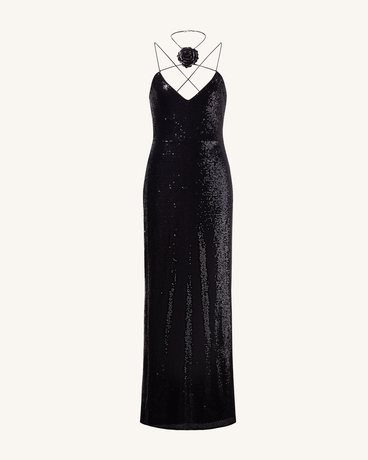 Heisey Sequinned Rosette Maxi Dress