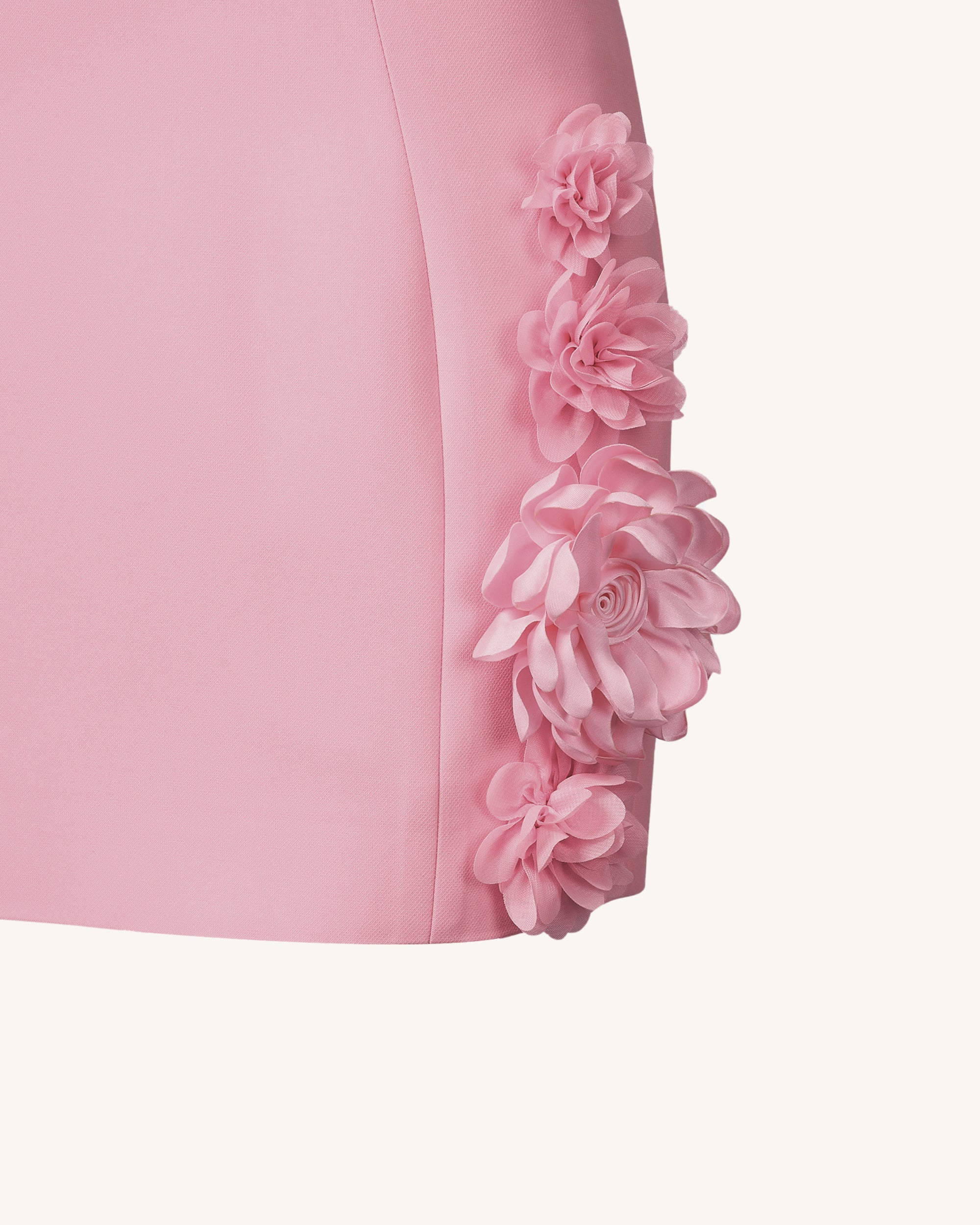 Elaina Pink Rosette Applique Mini Dress-Pink | JW PEI