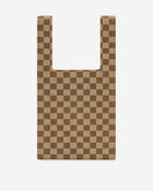 Shea Checkerboard Knitted Tote Bag - Brown