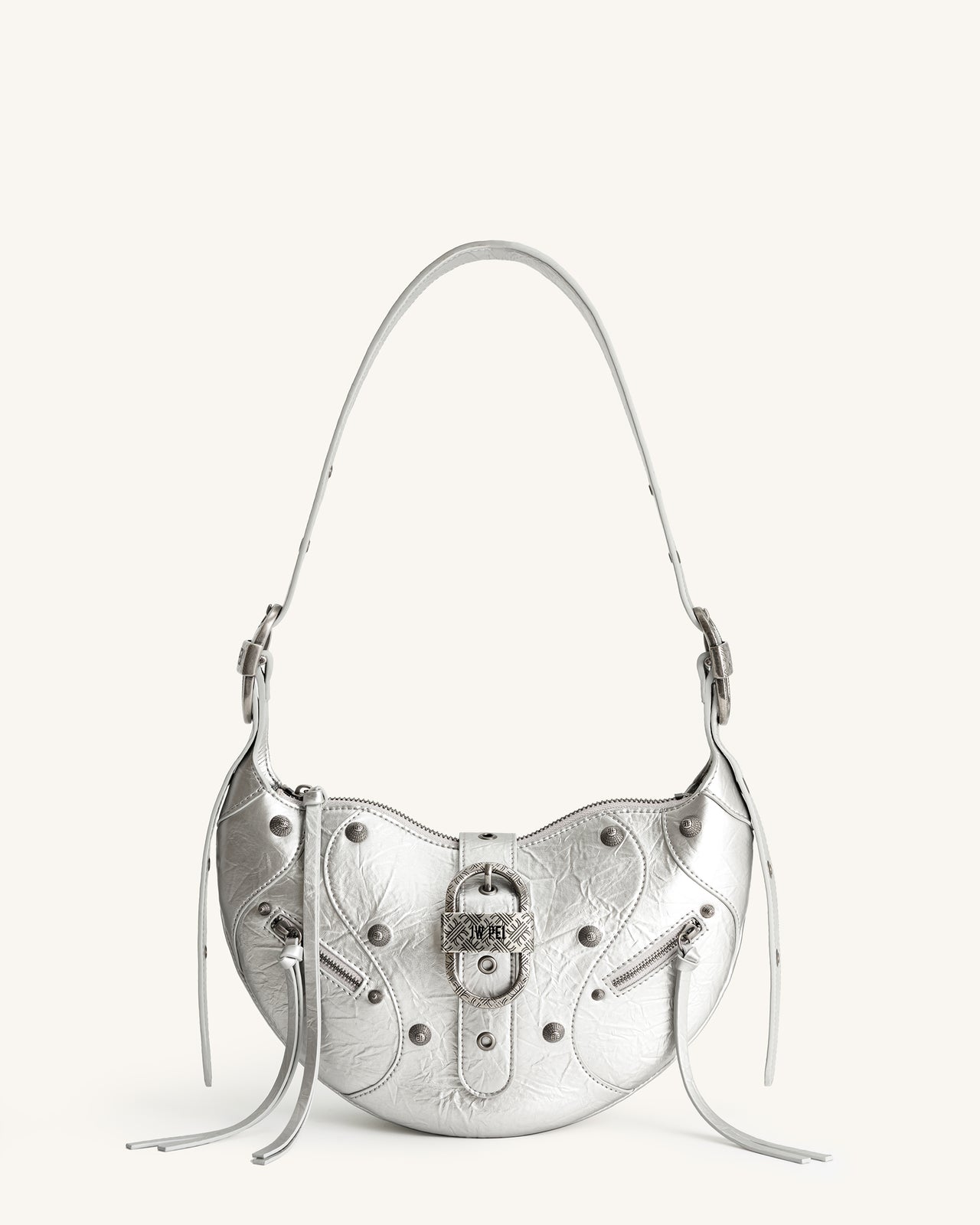 Tessa Crushed Shoulder Bag - White Online Shopping - JW Pei