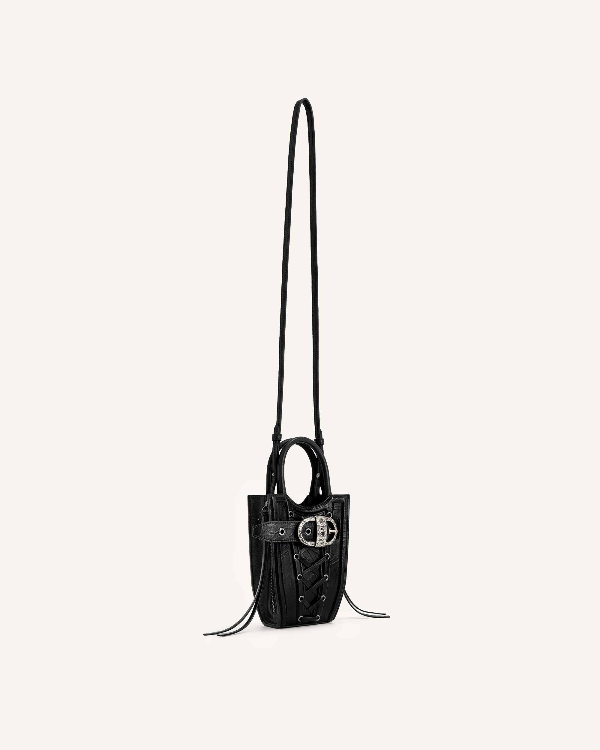 FEI Crushed Straps Phone Bag - Black - JW PEI