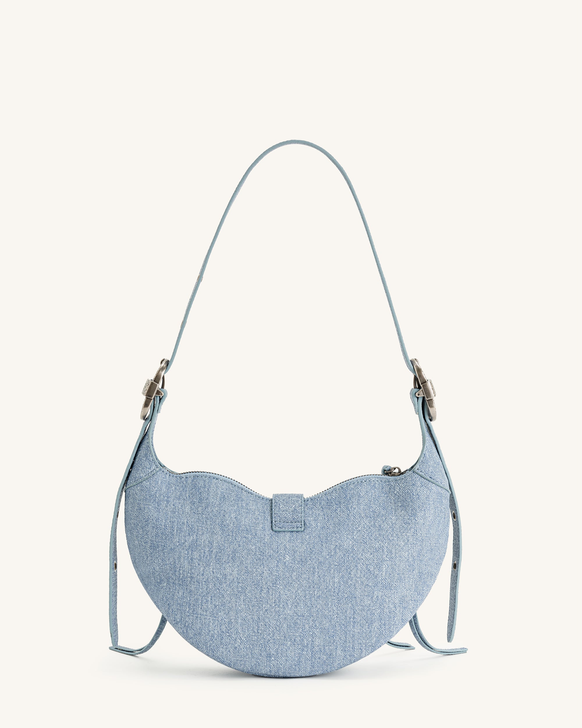 Tessa Denim Embossed Shoulder bag - Blue - JW PEI