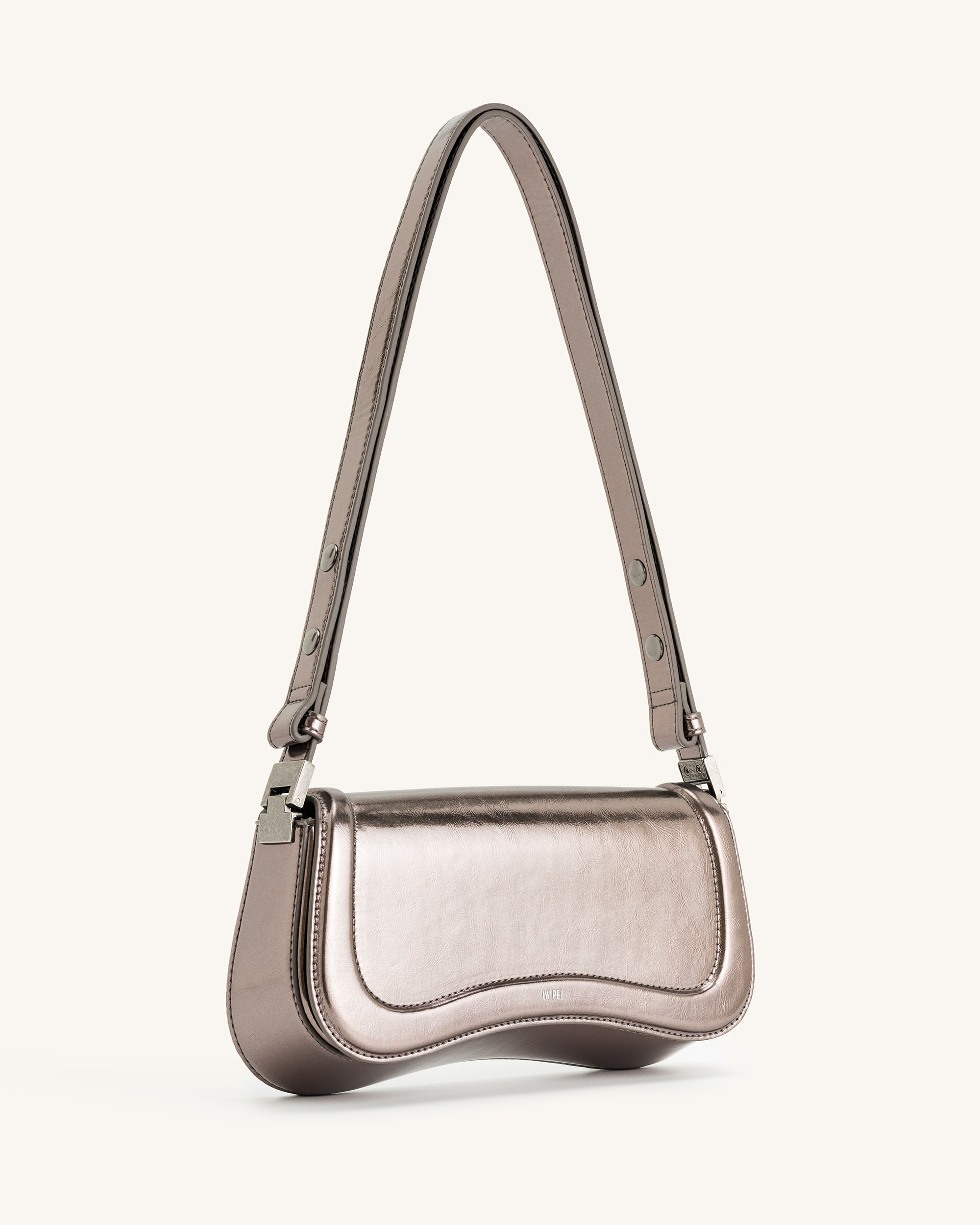 JW PEI Joy Metallic Faux Leather Shoulder Bag in Gray