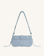 Joy Denim Embossed Curved Shoulder bag - Blue