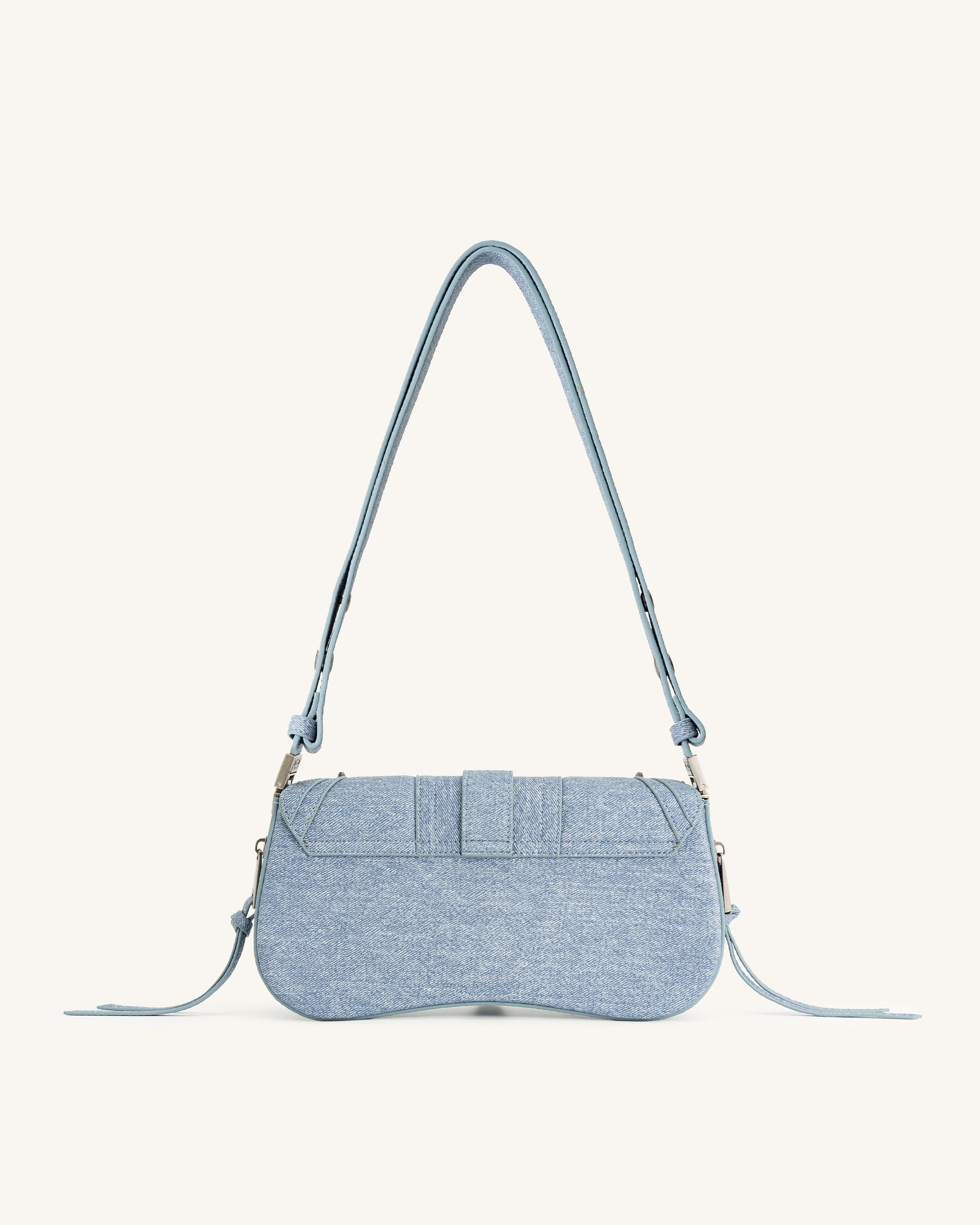 Tessa Denim Embossed Shoulder bag - Blue - JW PEI