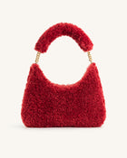 Ruby Faux Fur Fabric Shoulder Bag - Magenta