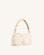 Abacus Faux Fur And Sequin Mini Top Handle Bag - Beige - JW PEI