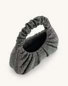 Gabbi Artificial Crystal Medium Ruched Hobo Handbag - Anthracite