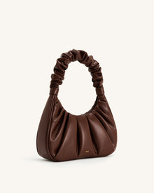Gabbi Ruched Hobo Handbag - Umber