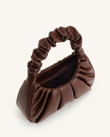 Gabbi Ruched Hobo Handbag - Umber