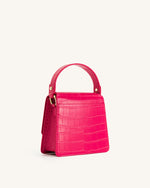 FAE Top Handle Crossbody - Magenta Croc