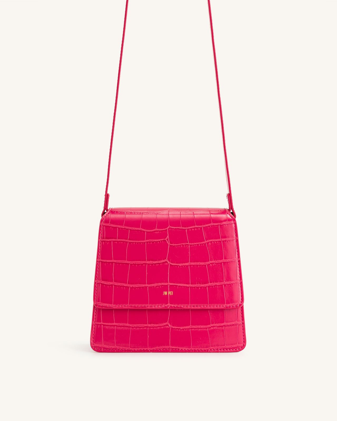 FAE Top Handle Crossbody - Magenta Croc