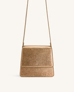 FAE Metallic Top Handle Crossbody - Ancient Gold Lizard
