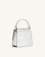 FAE Metallic Top Handle Crossbody - Silver Lizard