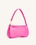 Eva Shoulder Handbag - Hot Pink Croc
