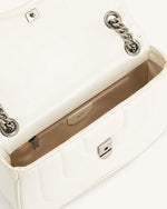 Tina Quilted Chain Crossbody - Ivory