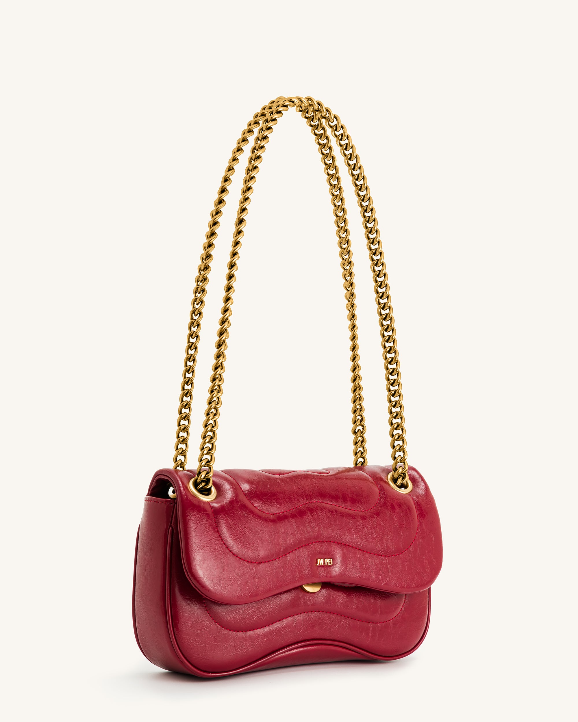 Tina Quilted Chain Crossbody - Claret - JW PEI