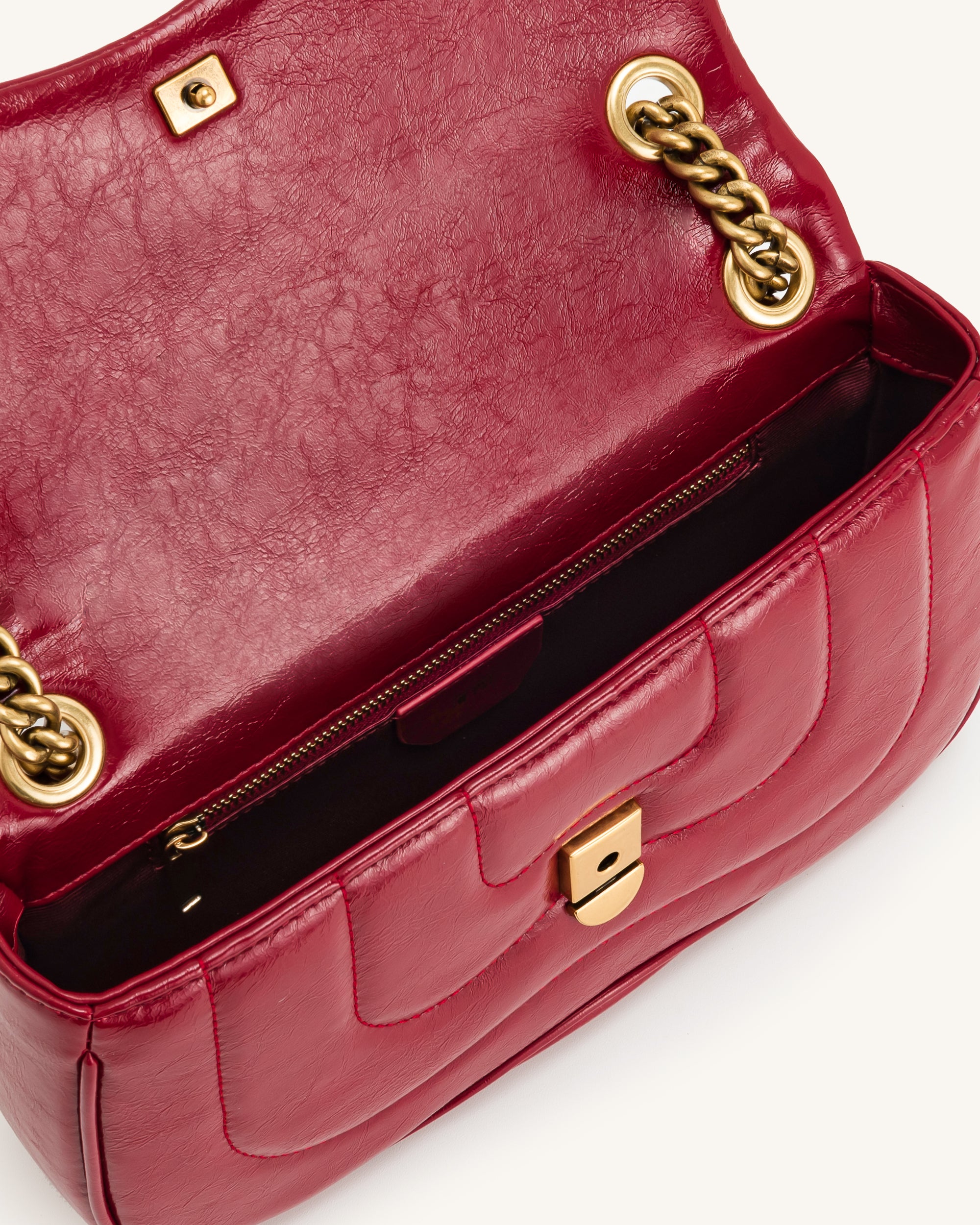 Tina Quilted Chain Crossbody - Claret - JW PEI