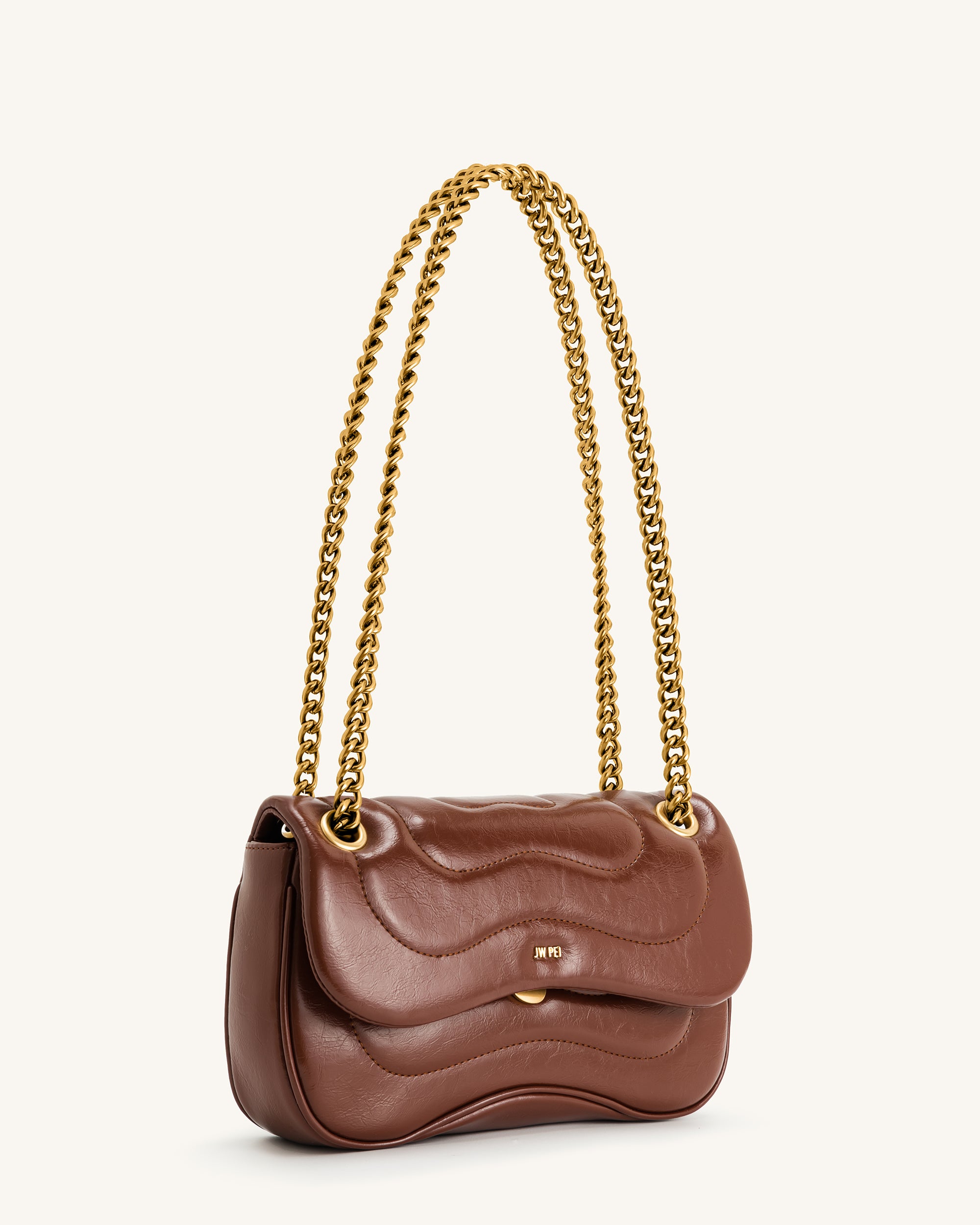 Tina Quilted Chain Crossbody - Brown - JW PEI
