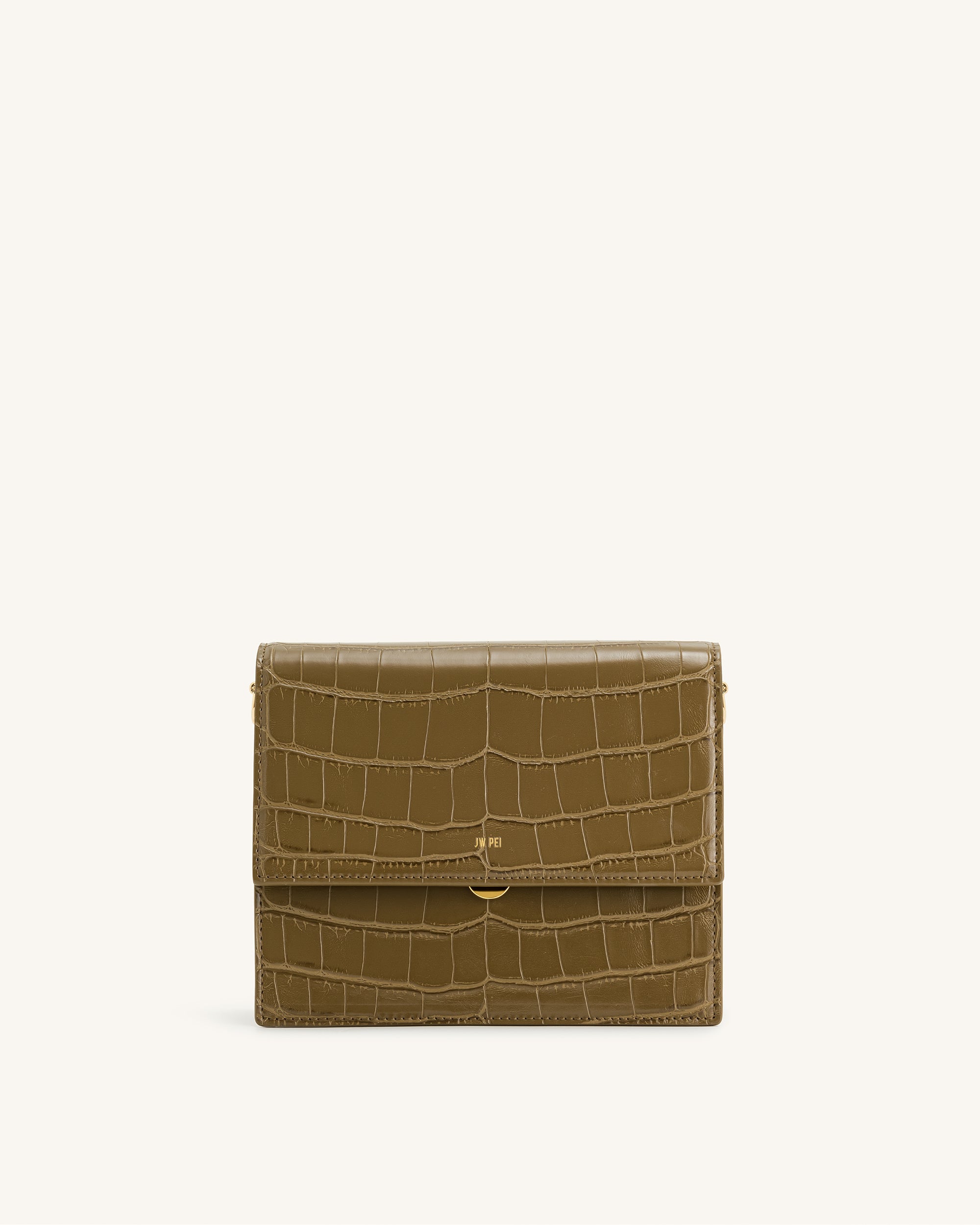 Mini Flap Crossbody - Dark Olive Croc | JW PEI