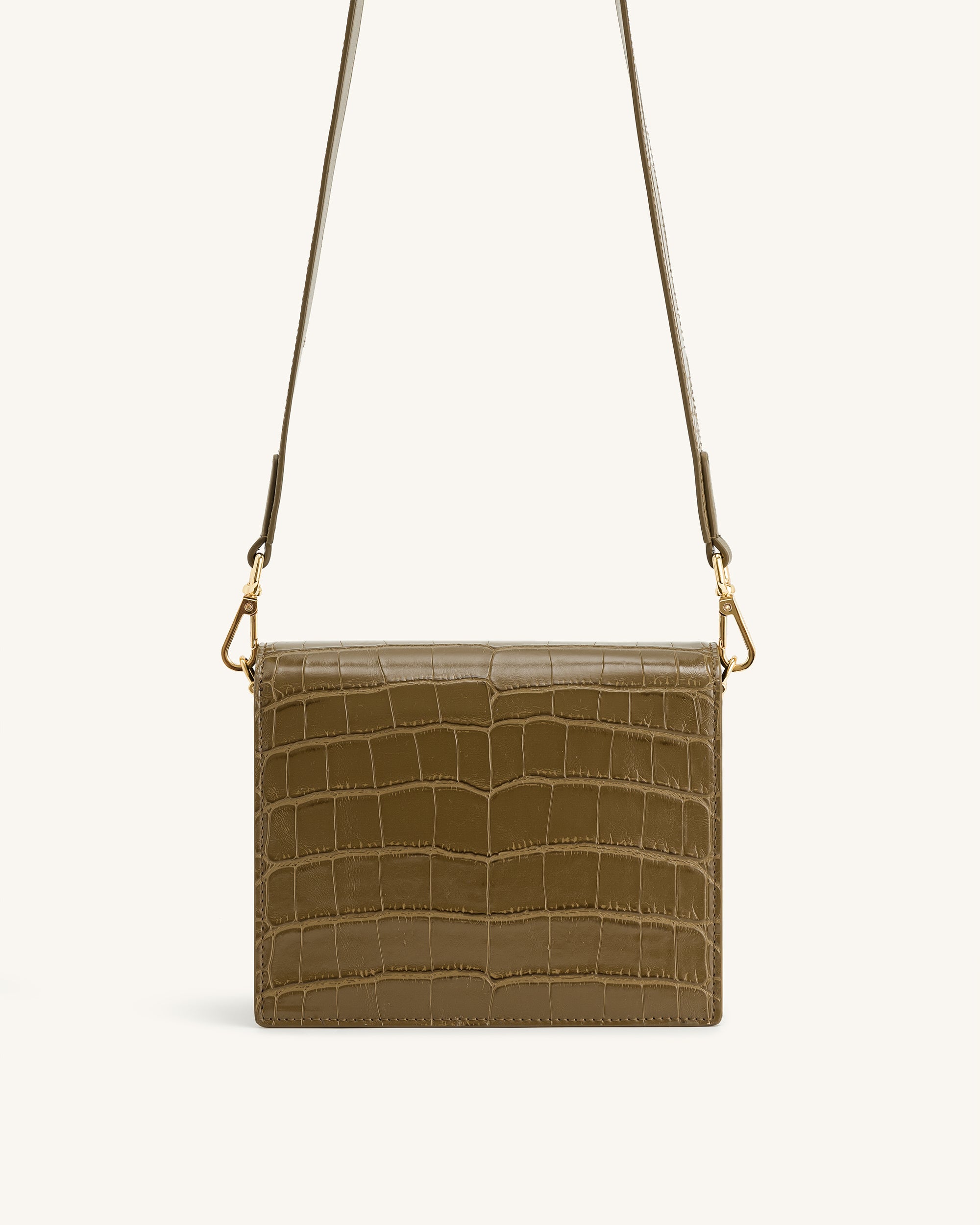 Mini Flap Crossbody - Dark Olive Croc - JW PEI