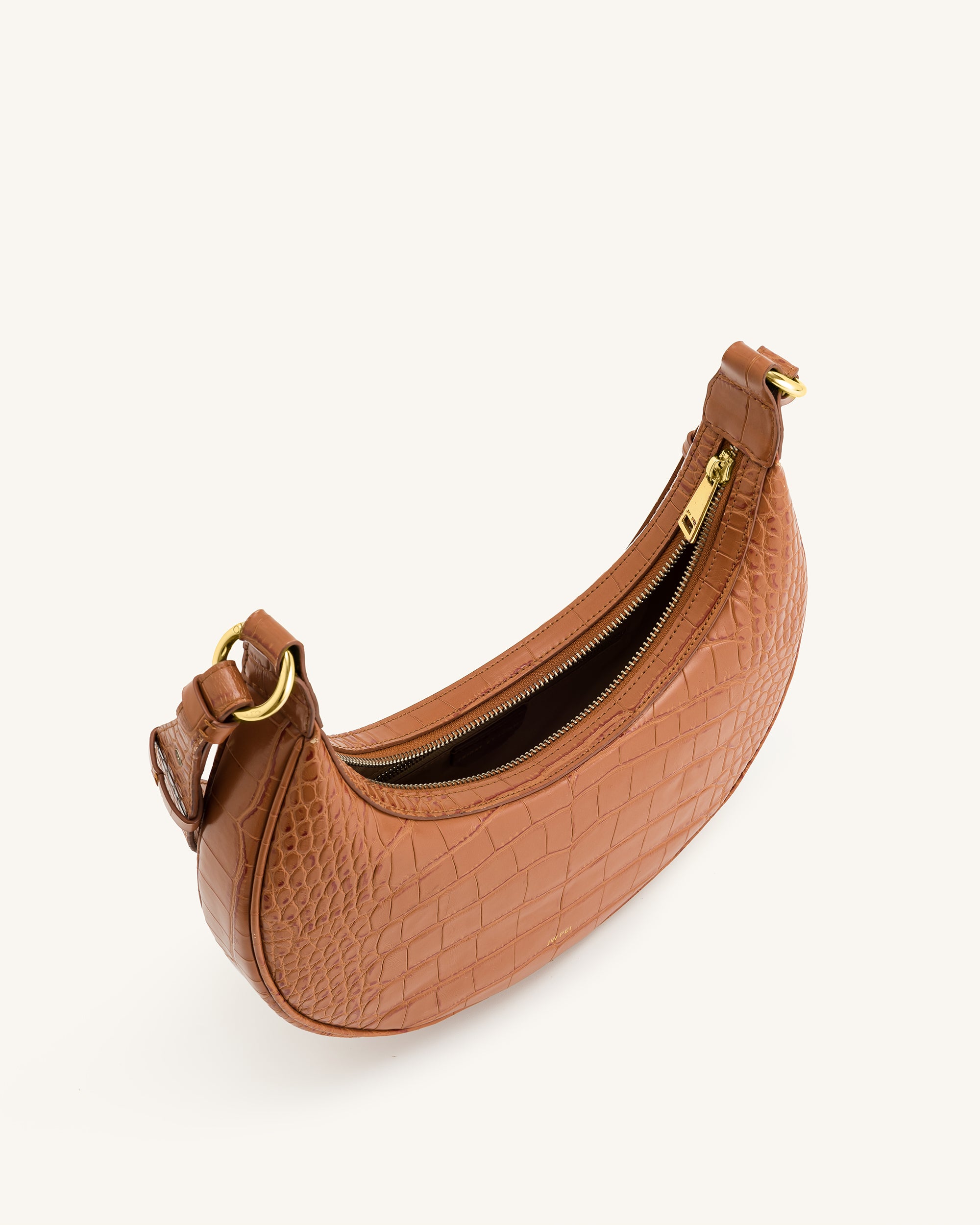 Carly Saddle Bag - Acorn Brown Croc - JW PEI UK