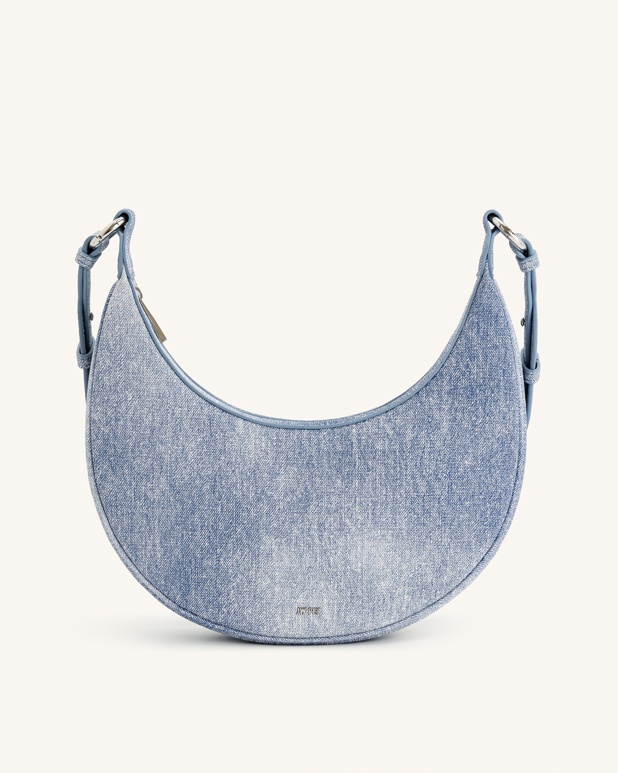 Tessa Denim Embossed Shoulder bag - Blue - JW PEI