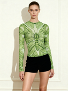Dragonfly Vein Sheer Top - Green