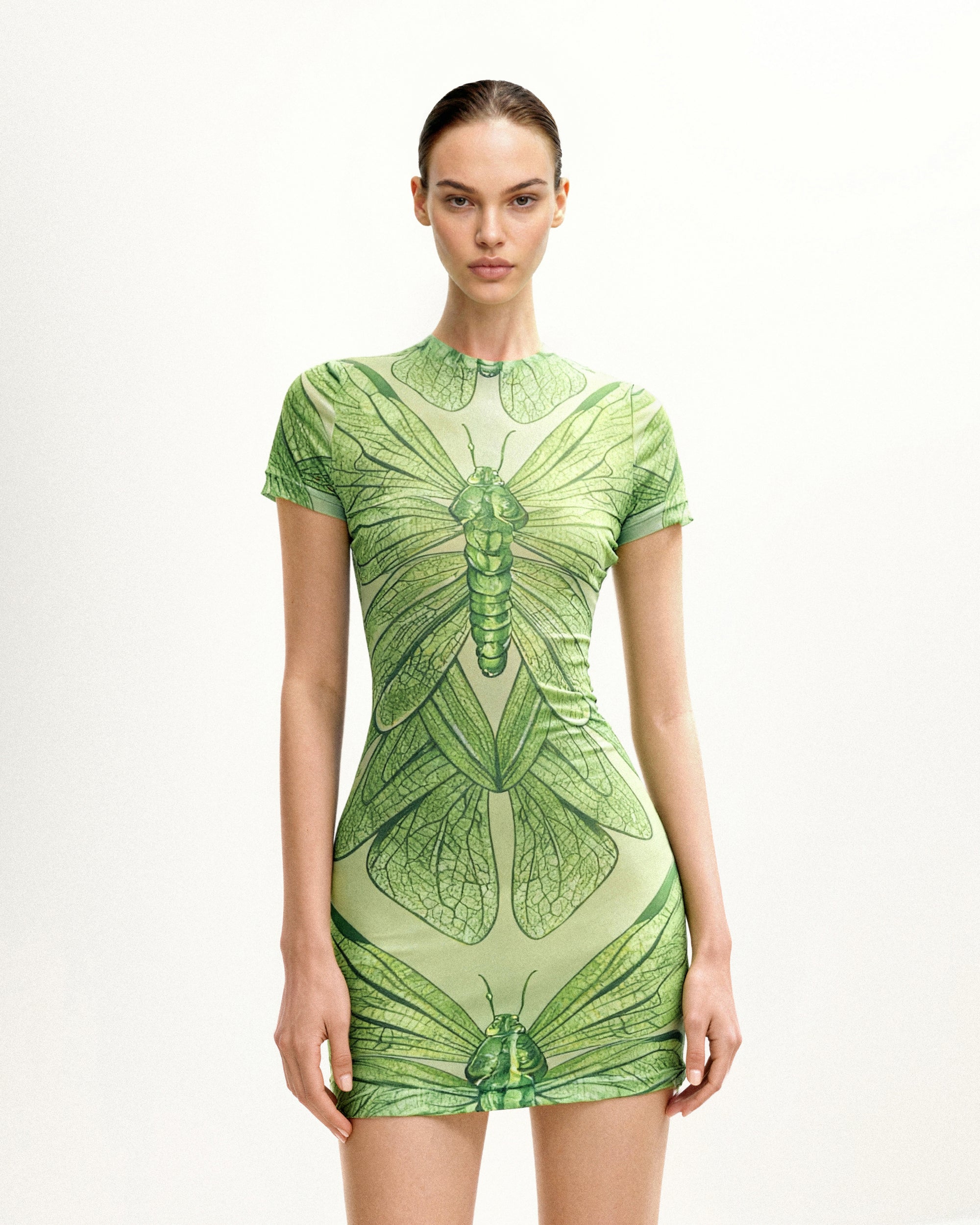 Dragonfly Shell Mini Dress - Green 10