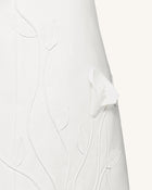 3D Vine Floral Strapless Mini Dress - White