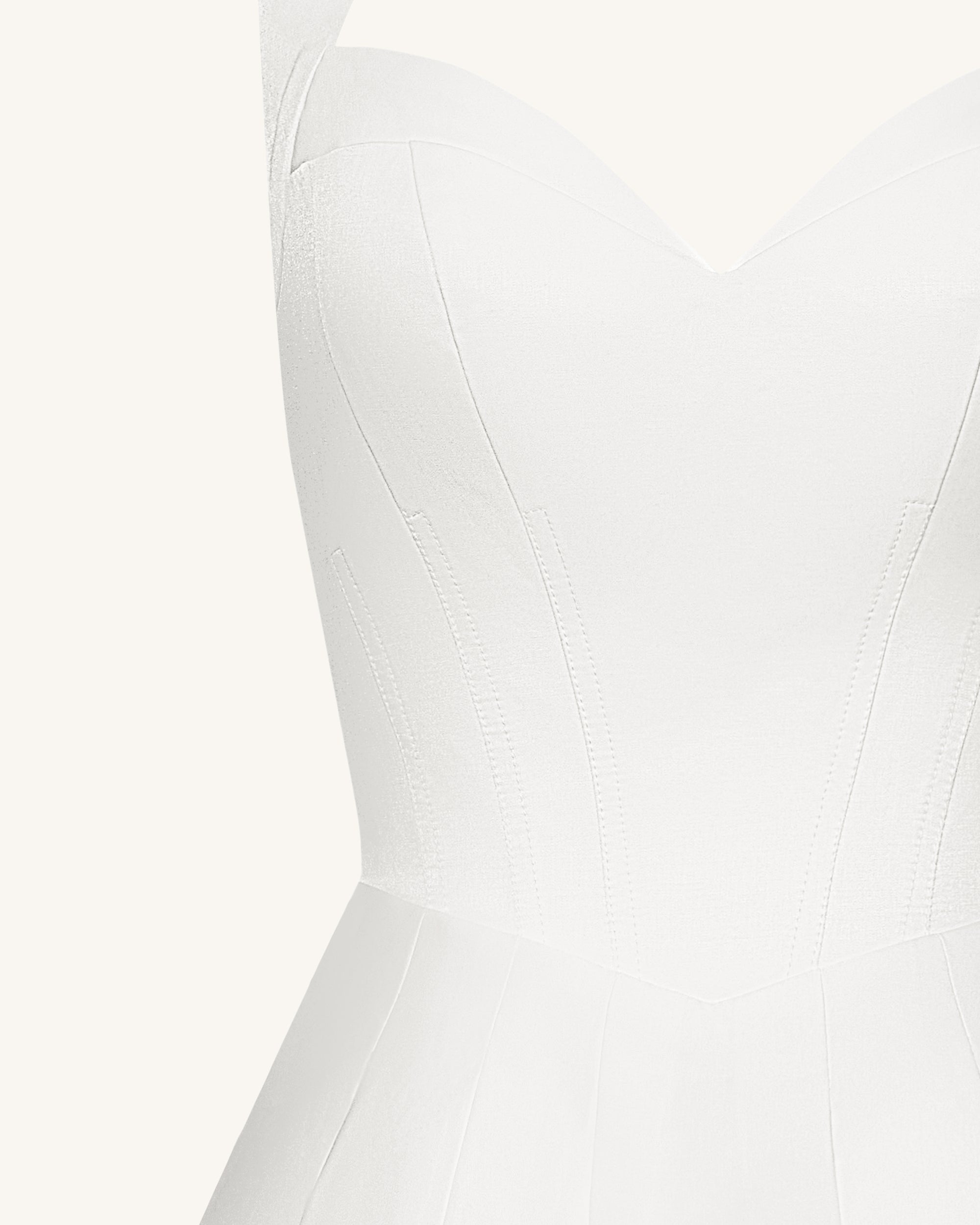 white pleated halter neck dress Pleated Bustier Halter Mini Dress - White, 8