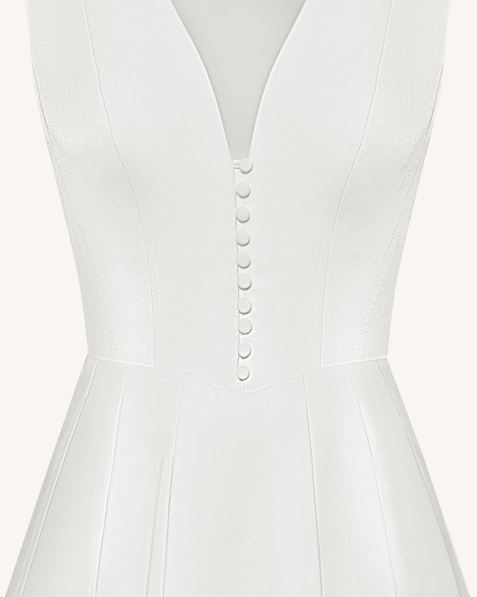 Front V-Neck Pleated Midi Dress - White | JW PEI Front V-Neck Pleated Midi Dress - White | JW PEI