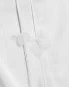 Floral Ruched Halter Mini Dress - White