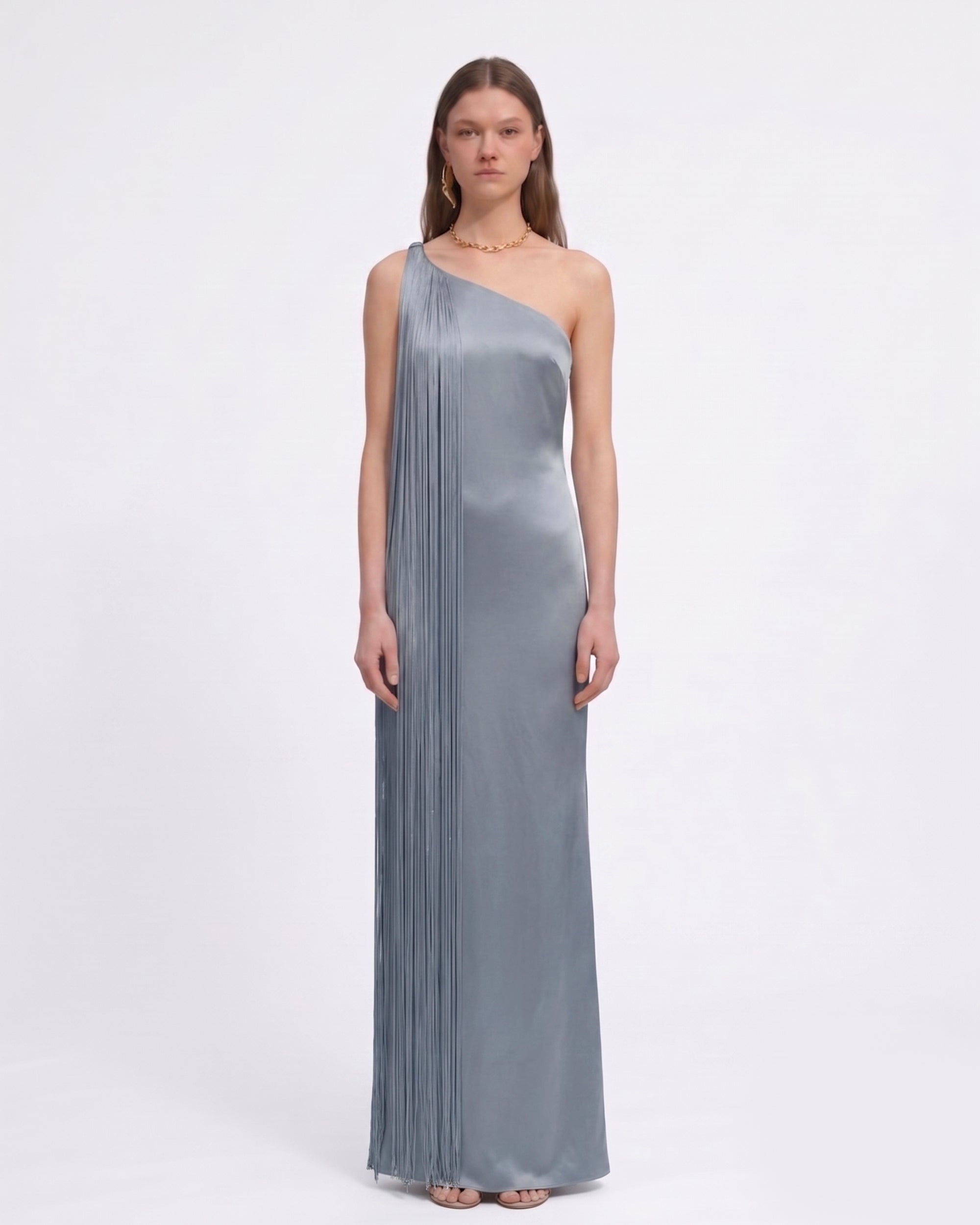 misty blue dress Midnight Song Long Sleeve Maxi Dress