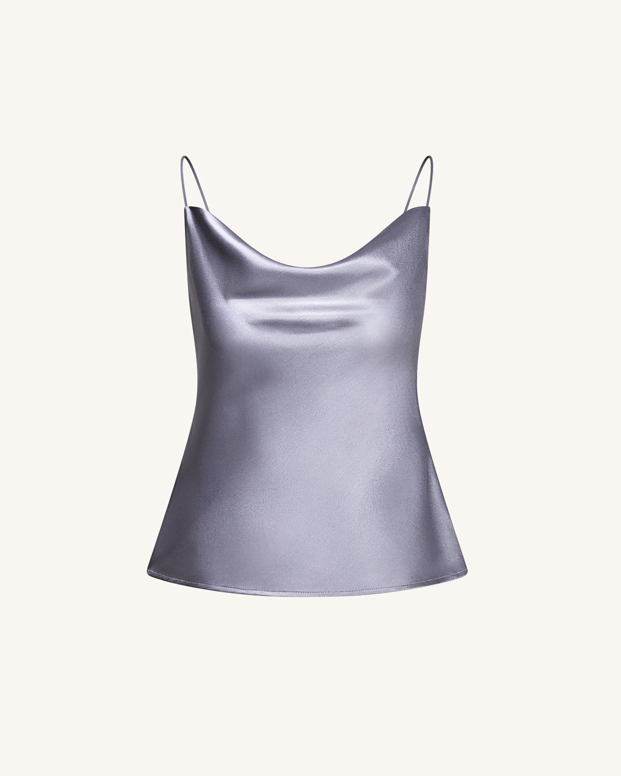 Liquid Satin Cowl Camisole - Silver