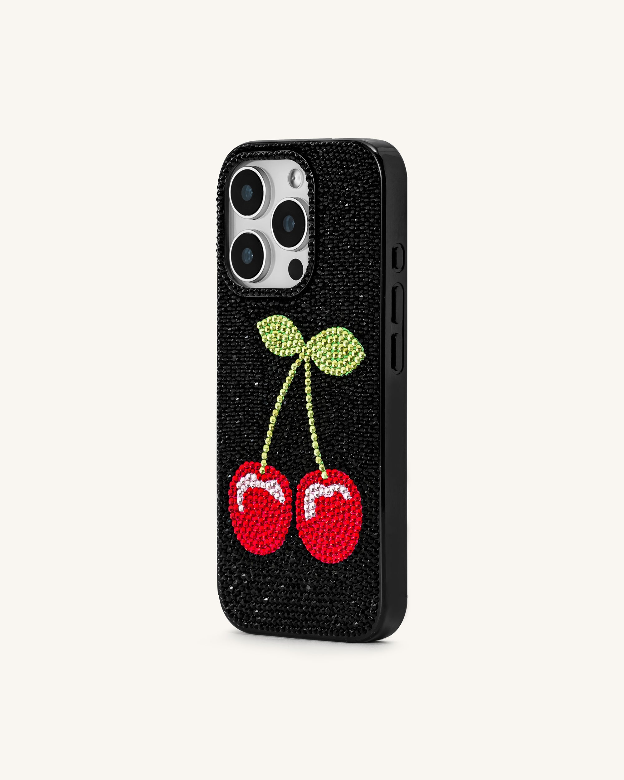 cherie chien③ブックカバー、スマホポーチ、ウォールポケット他 Cherry Phone Case - Multicolor Black | JW PEI