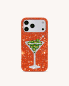 Olive Martini Artificial Crystal Phone Case - Orange